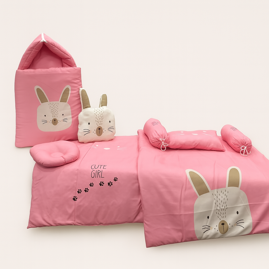 Pinky Bunny Design 8Pc Carry Nest Set