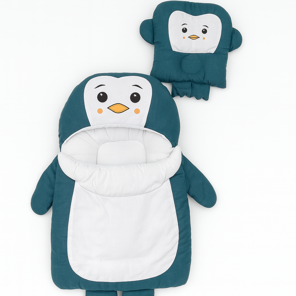 Penguin Carry Nest with Matching Pillow
