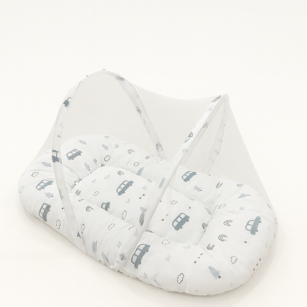 Car print Mosquito Net Bed