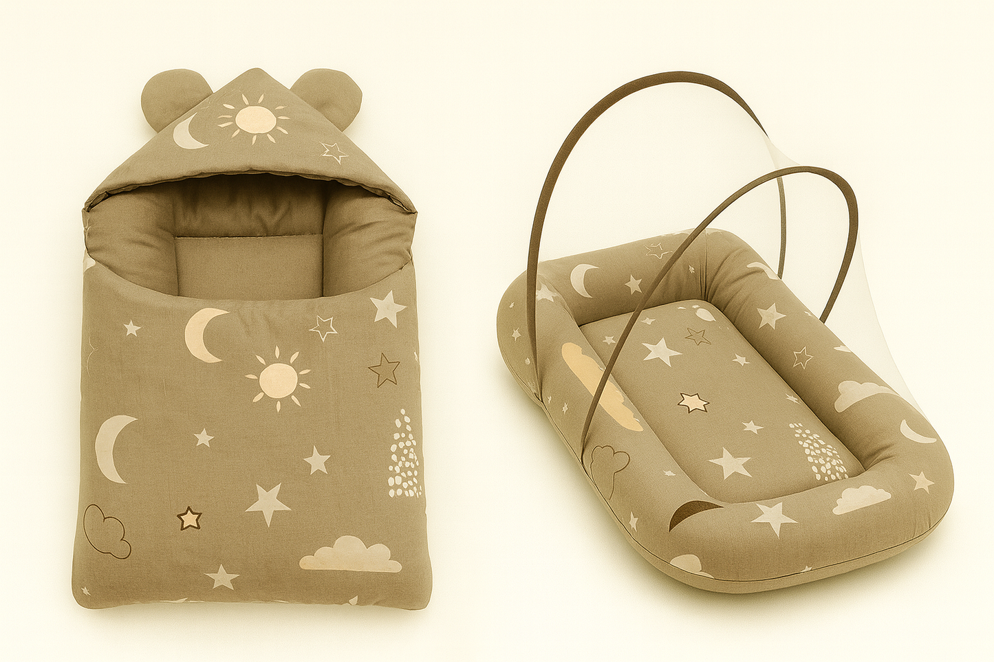 Moon Print Baby Mosquito Net Bed