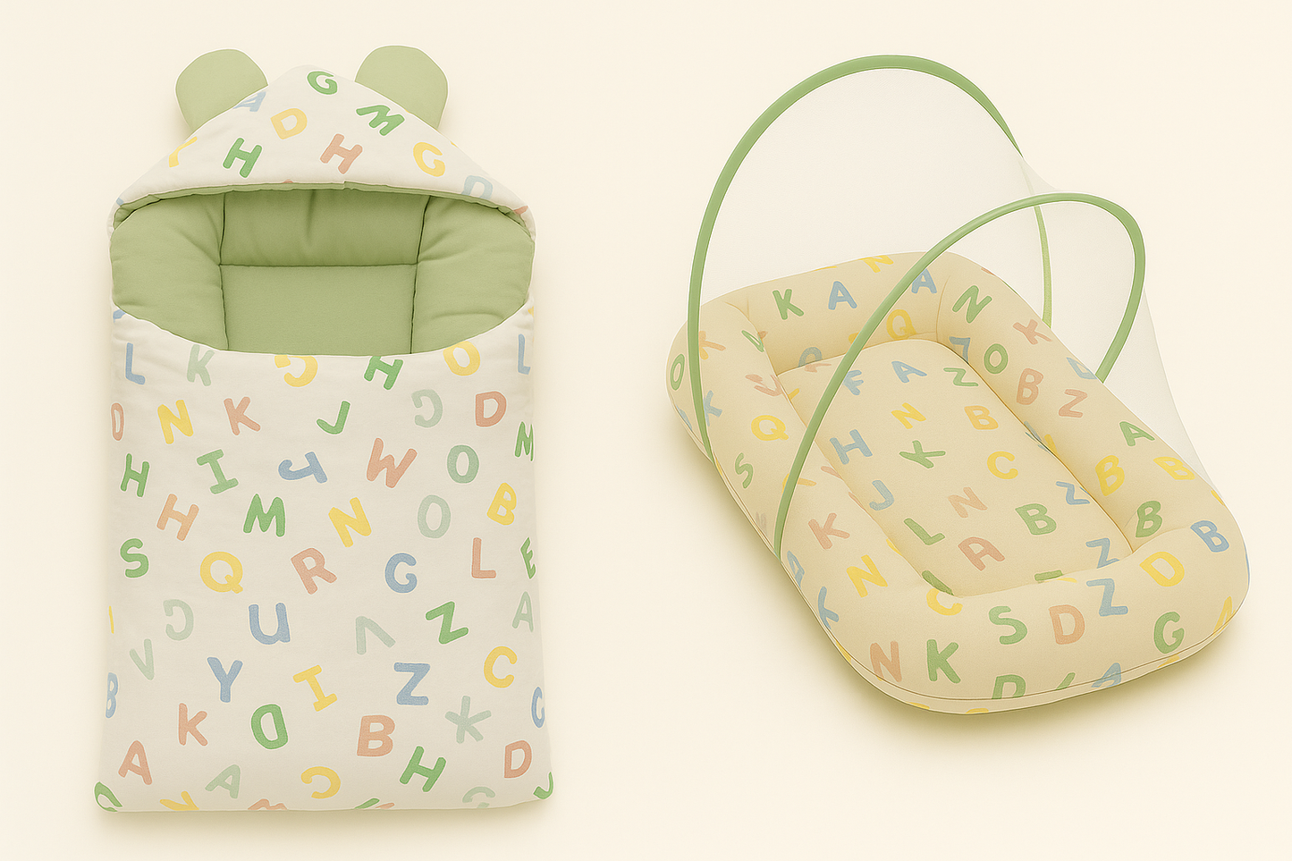 Alphabet print Baby Mosquito Net Bed