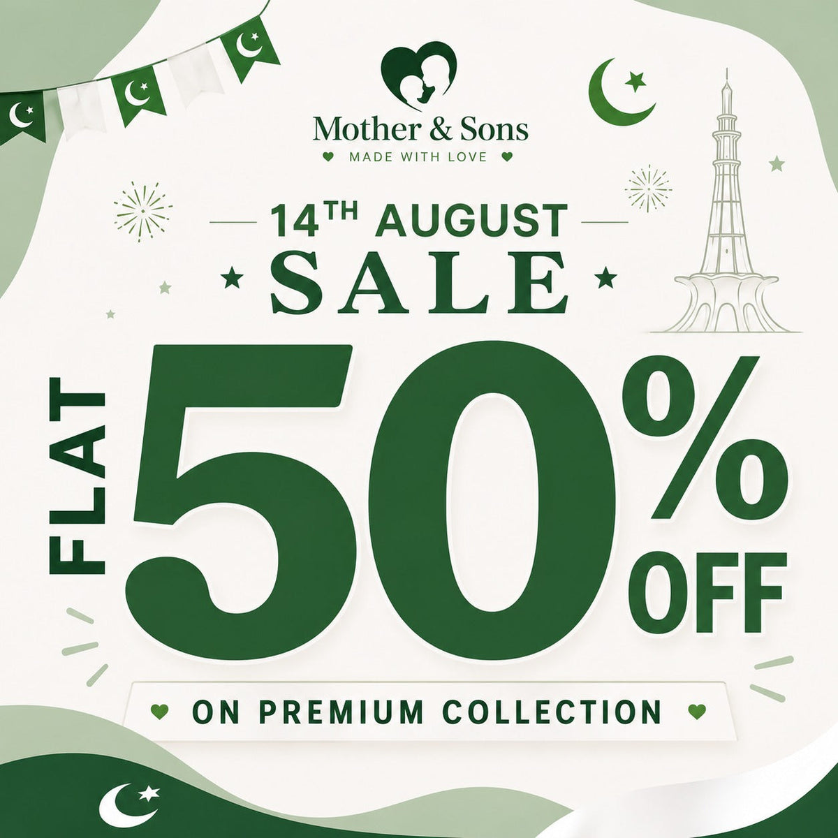 50% off mother & sons