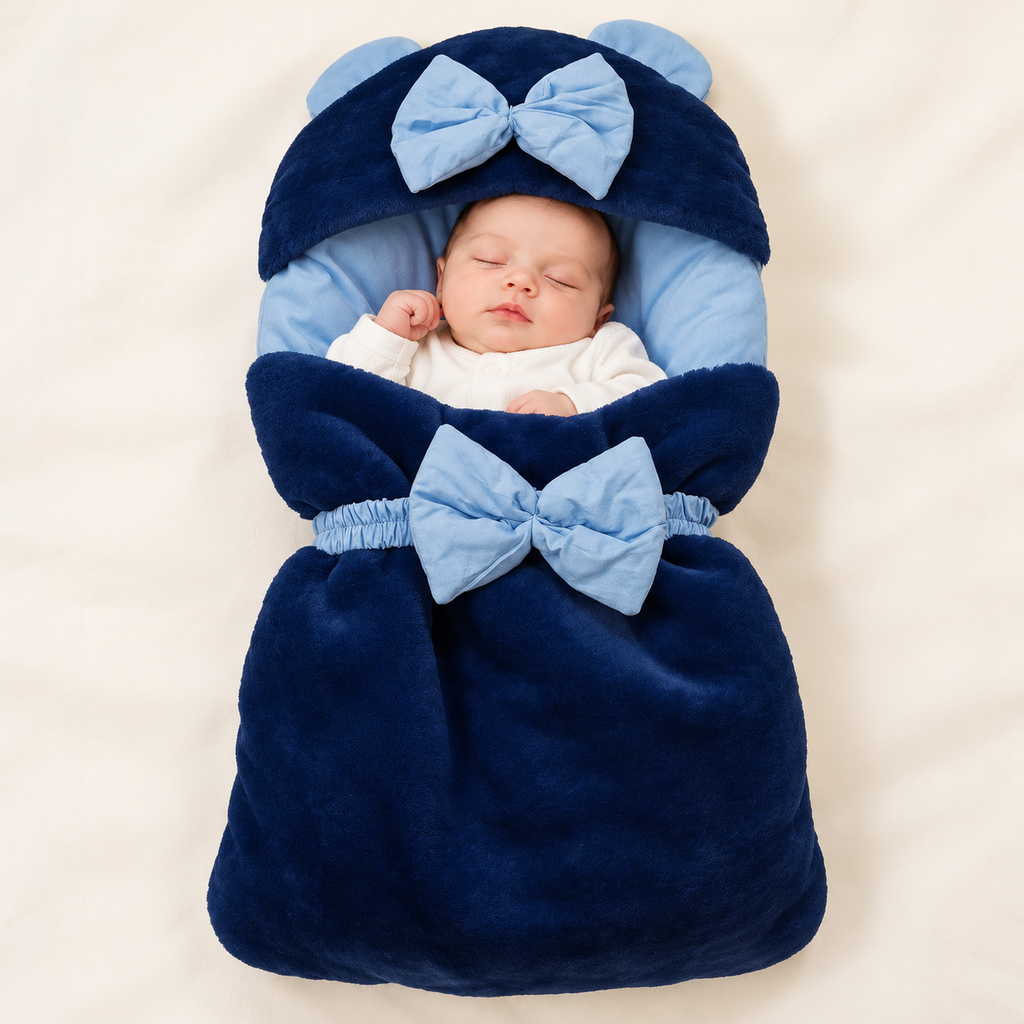 Premium Fur Baby Carry Nest with Bow