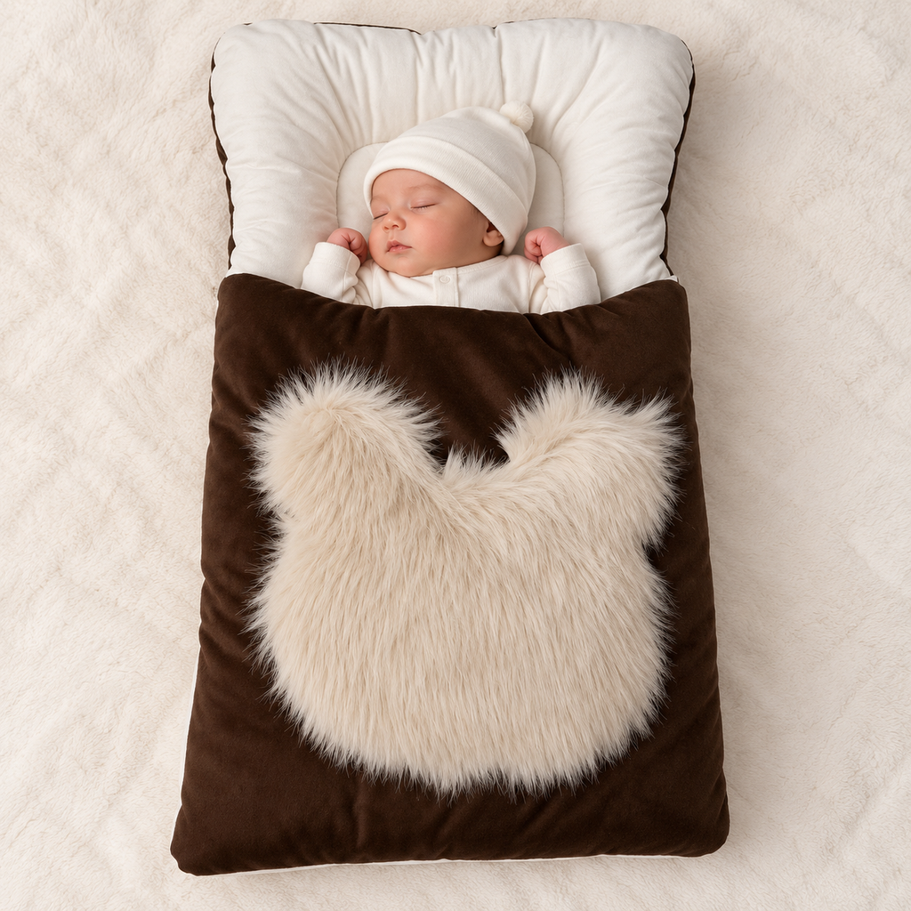 Snow Bear Fur Luxe Carry Nest