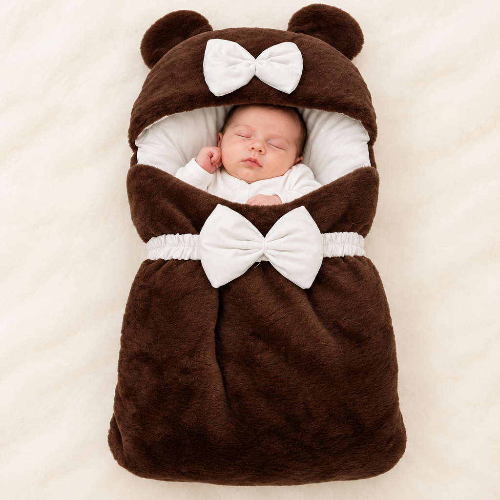 Premium Fur Baby Carry Nest with Bow