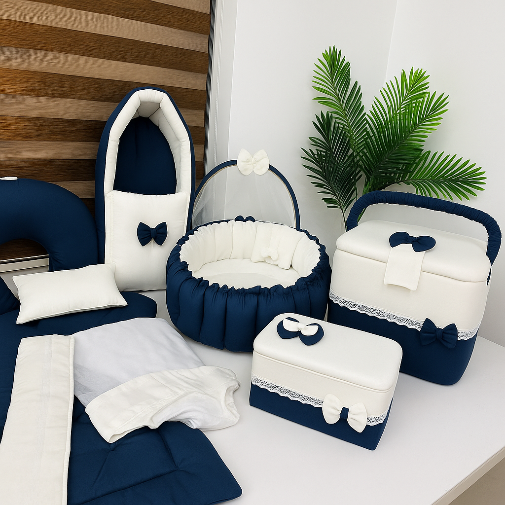 Navy Blue Luxury Baby Bedding Set – 9 Piece Bundle