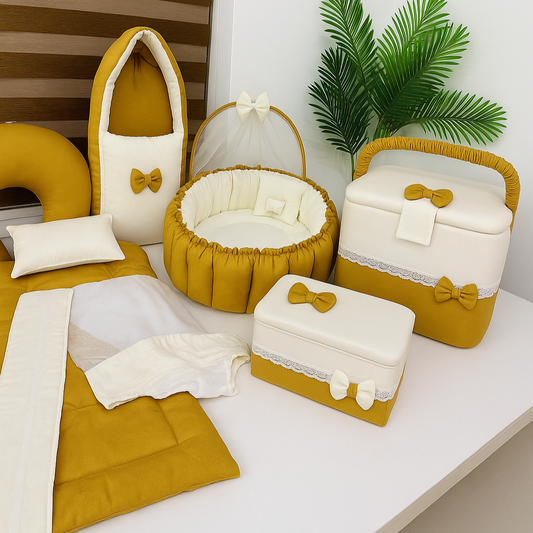 Golden Luxury Baby Bedding Set – 9 Piece Bundle