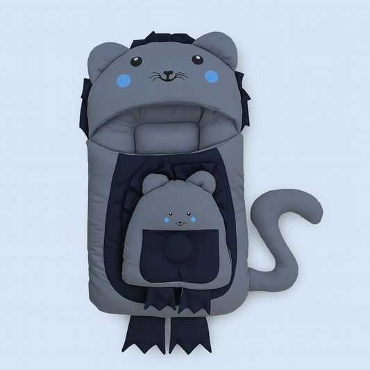Cute Lion-Themed Baby Carry Nest with Pillows