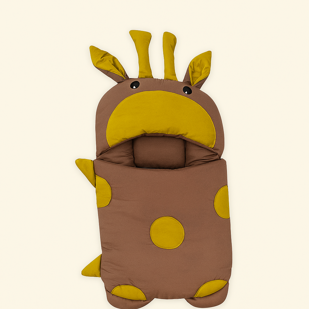 Giraffe-Themed Baby Carry Nest with Pillows