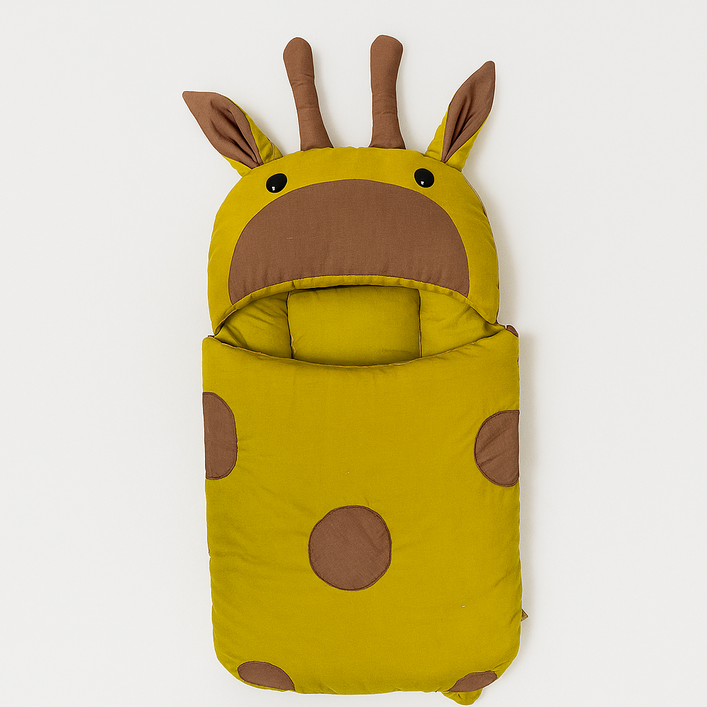 Giraffe-Themed Baby Carry Nest with Pillows
