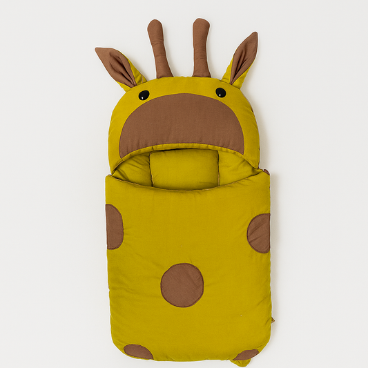 Giraffe-Themed Baby Carry Nest with Pillows