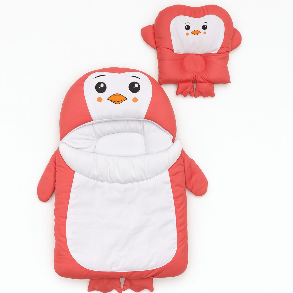 Penguin Carry Nest with Matching Pillow