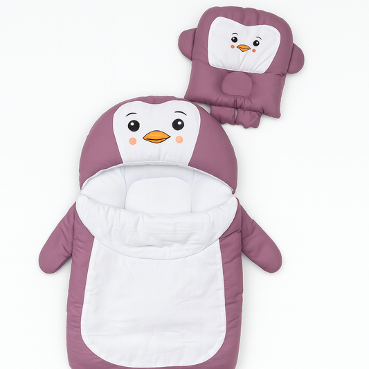 Penguin Carry Nest with Matching Pillow