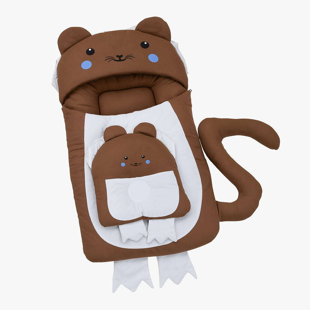 Cute Lion-Themed Baby Carry Nest with Pillows