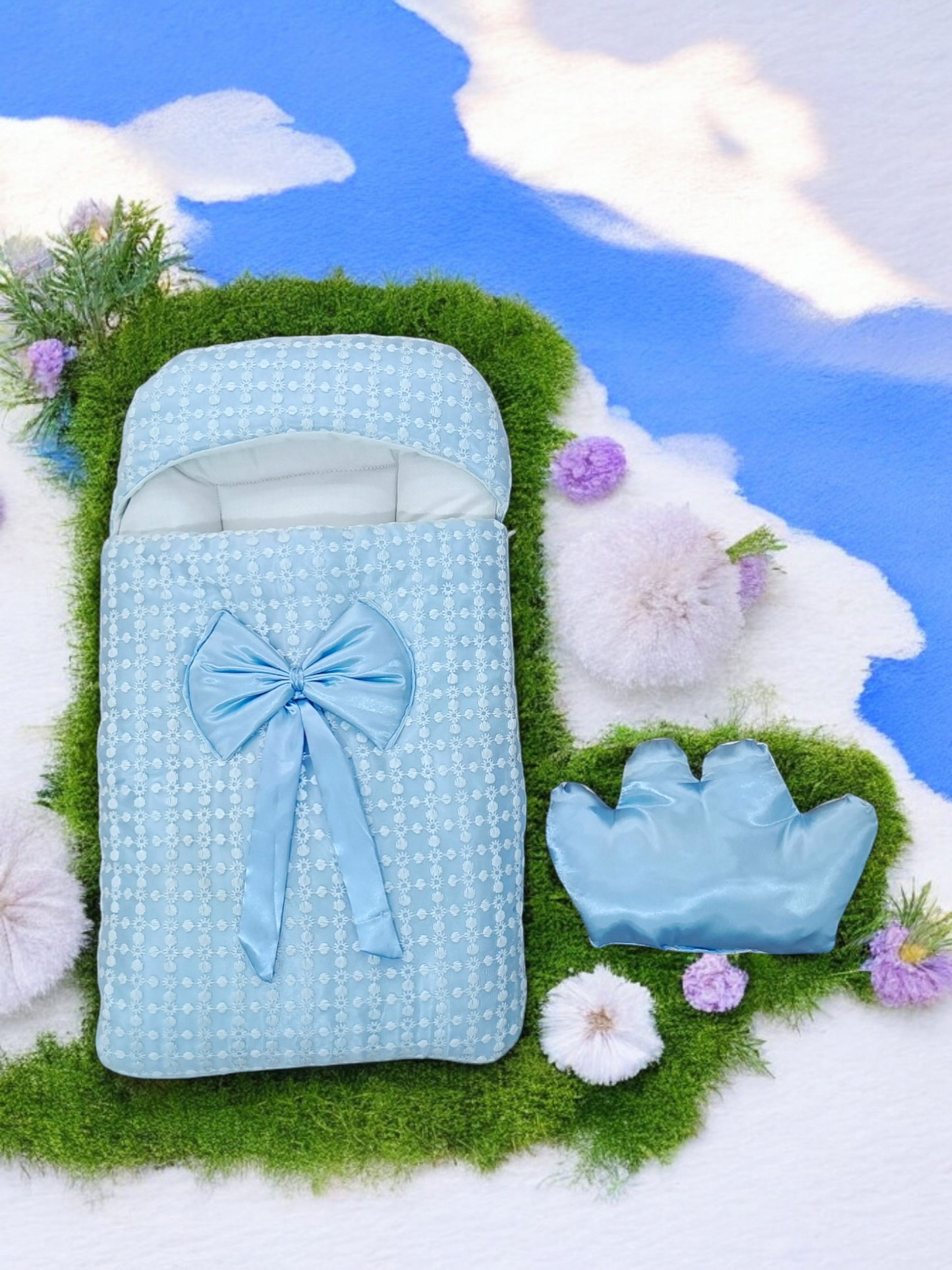 Bow & Cloudy Pillow-Themed Baby Carry Nest