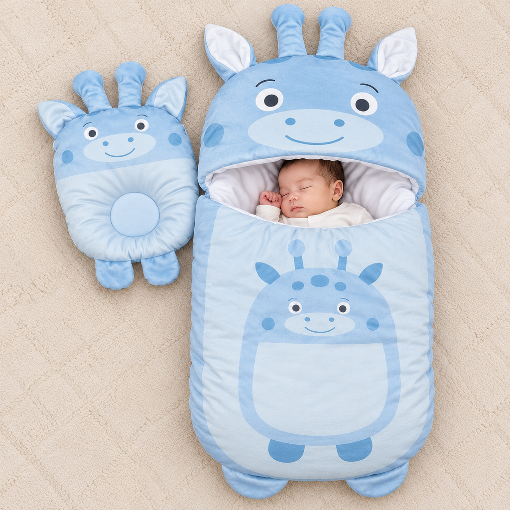Giraffe Velvet Hooded Baby Carry Nest
