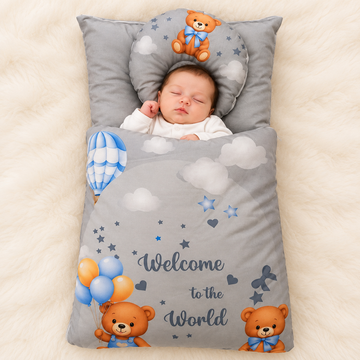 Welcome to the World Velvet Baby Bedding Set