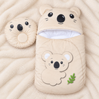 Koala Print Velvet Hooded Baby Carry Nest