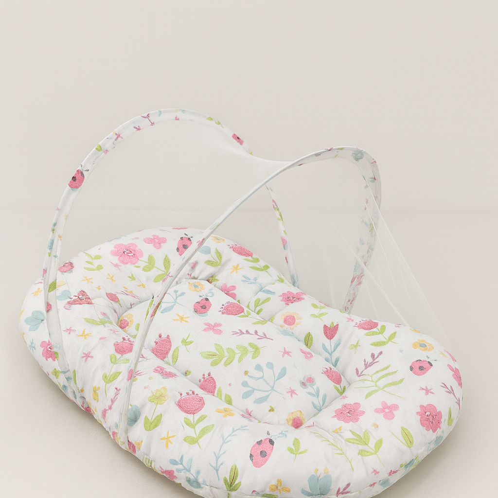 Flowers print Mosquito Net Bed