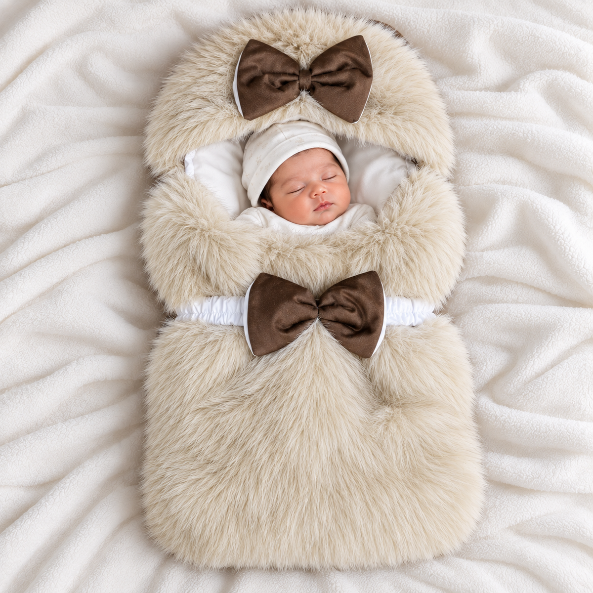 Snowy Bow Velvet Carry Nest
