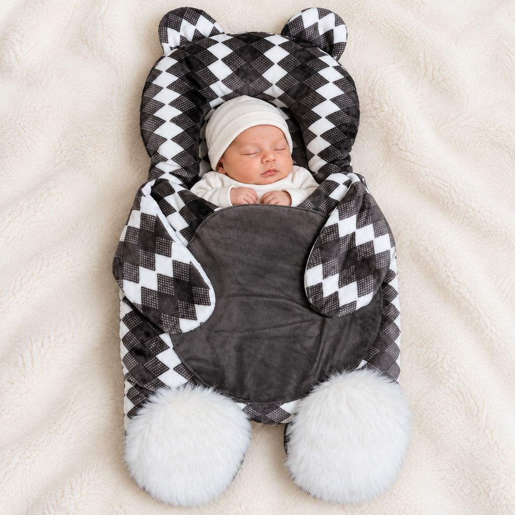 Teddy Shape Velvet Fur Carry Nest
