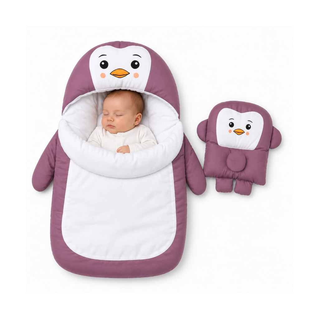 Penguin Carry Nest with Matching Pillow