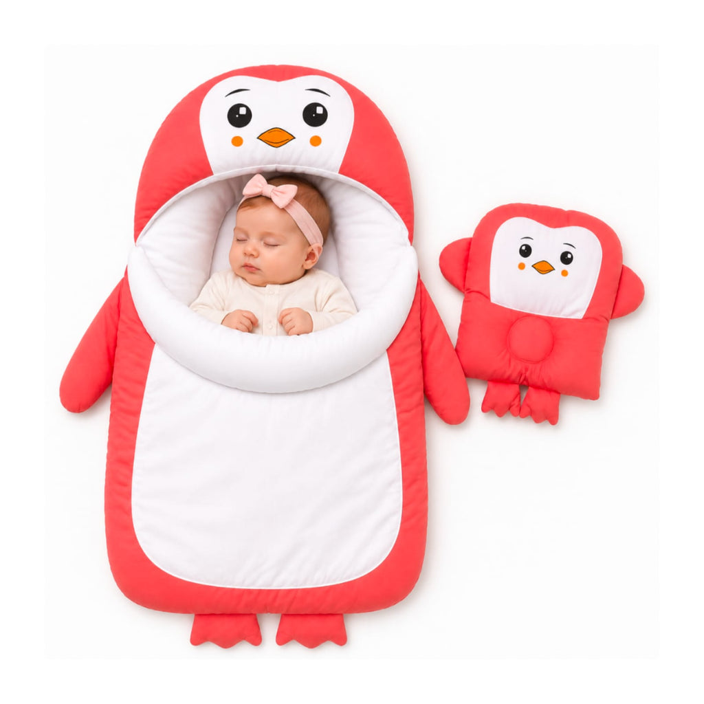 Penguin Carry Nest with Matching Pillow