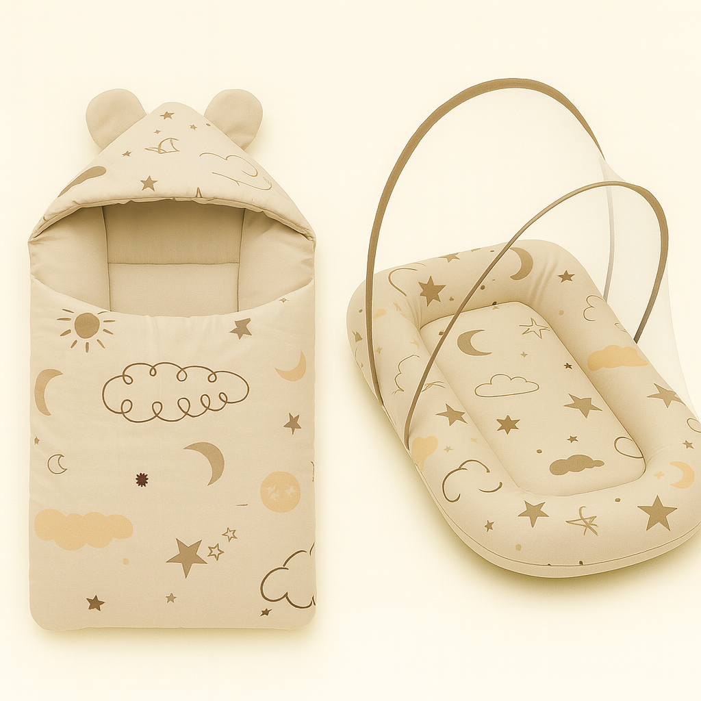 Moon Cloud Print Baby Mosquito Net Bed